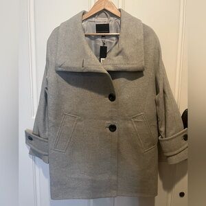 Banana Republic Gray Pea Coat Button Neck